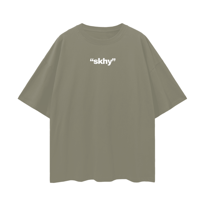 "skhy x6 White " Oversized Tee
