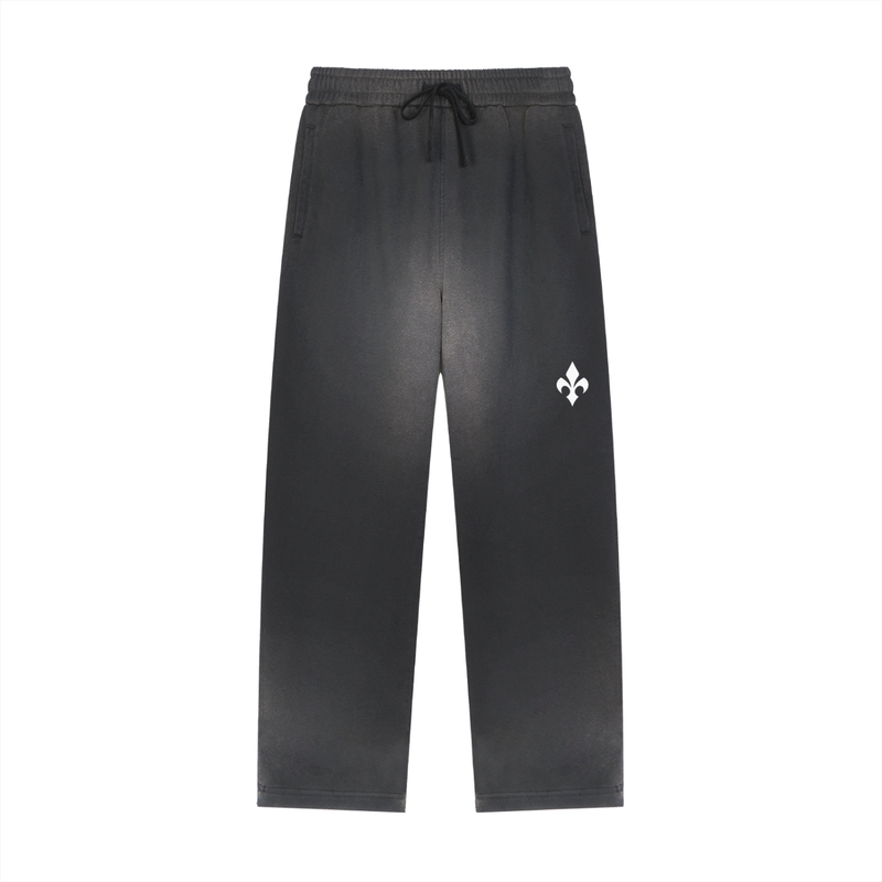 Sun Fade Raw Edge Straight-Leg Sweatpants