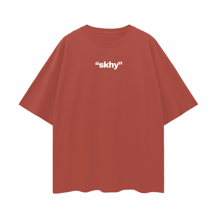 "skhy x6 White " Oversized Tee