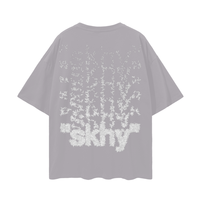"skhy x6 White " Oversized Tee