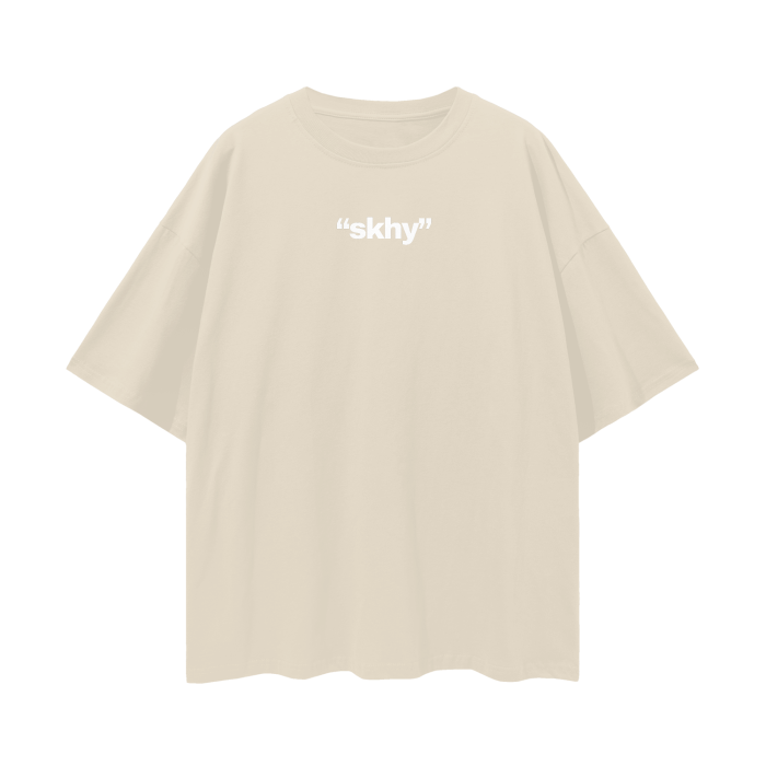 "skhy x6 White " Oversized Tee